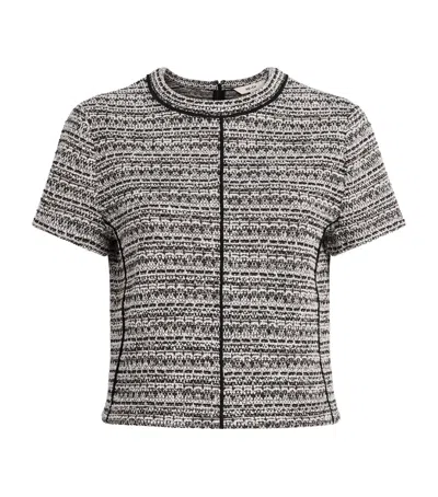 Me+em Tweed T-shirt Blouse In Brown
