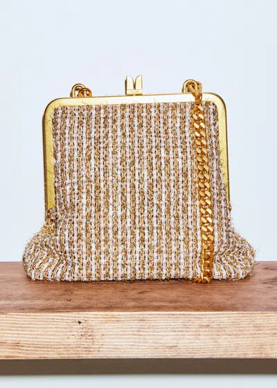 Me+em Tweed Vertical Frame Bag Gold