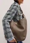 Me+em Twist Lock Tote In Grey