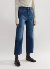 Me+em Two-tone Straight Crop Jean In Dark Multi Blue