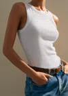 Me+em Ultimate Crew Neck Vest In Bright White