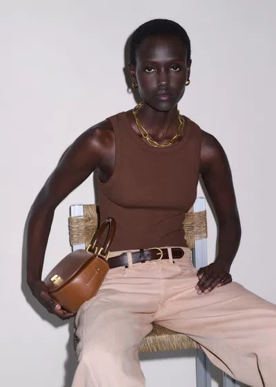 Me+em Ultimate Crew Neck Vest Cinnamon Brown