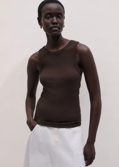 Me+em Ultimate Crew Neck Vest Cocoa Brown