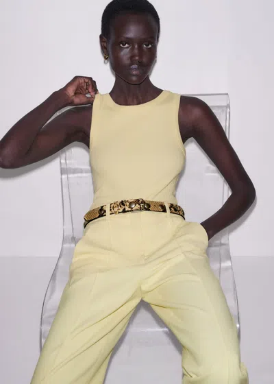 Me+em Ultimate Crew Neck Vest Dusted Lemon Yellow