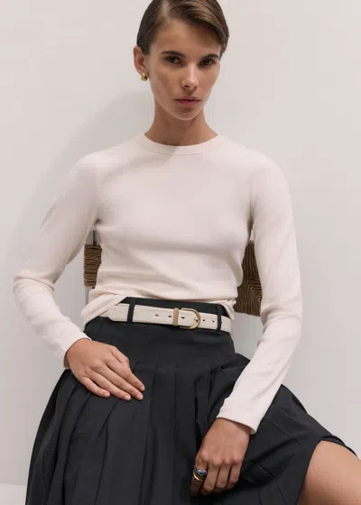 Me+em Ultimate Rib Long Sleeve Top Autumn Ivory