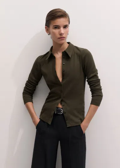 Me+em Ultimate Rib Shirt Rich Olive Green