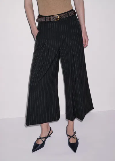 Me+em Ultimate Wide Pinstripe Culotte Black