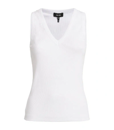 Me+em V-neck Ribbed Ultimate Waistcoat In White