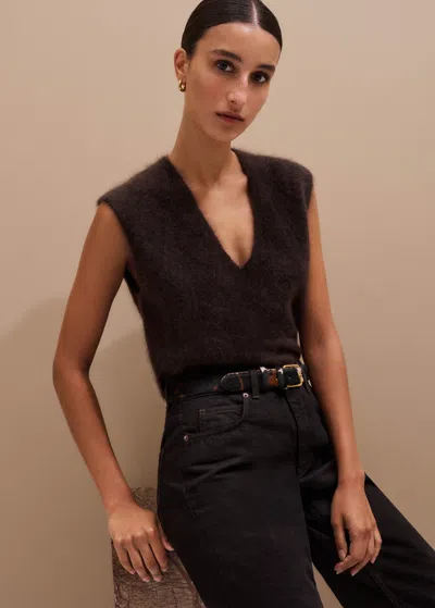 Me+em V-neck Sweater Vest In Brown