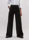 Me+em Velour Wide-leg Track Pant In Double Espresso