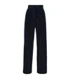 Me+em Velour Wide-leg Trousers In Blue