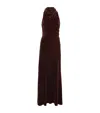 Me+em Velvet Draped Maxi Dress In Brown