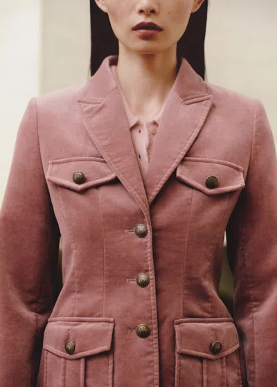Me+em Velvet Jacket In Smoke Pink