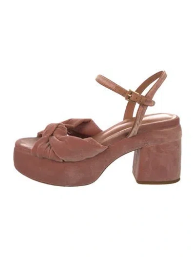 Pre-owned Me+em Velvet Sandals In Pink