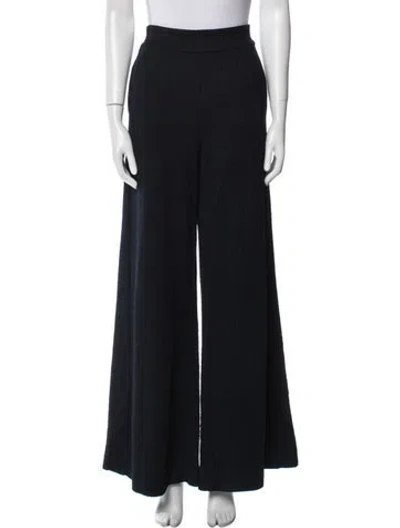 Pre-owned Me+em Virgin Wool Wide Leg Pants In Blue