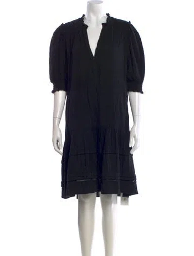 Pre-owned Me+em V-neck Knee-length Dress In Black