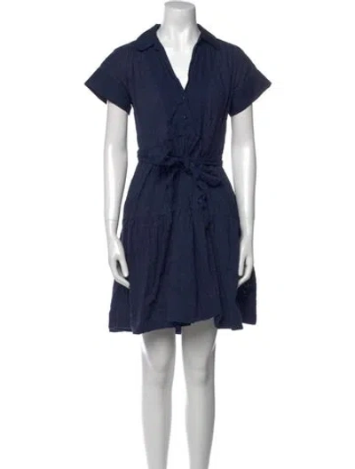 Pre-owned Me+em V-neck Knee-length Dress In Blue