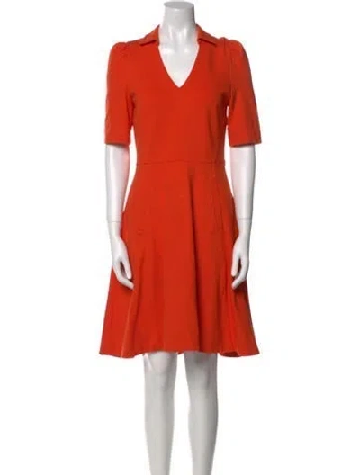 Pre-owned Me+em V-neck Knee-length Dress In Orange