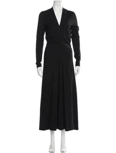 Pre-owned Me+em V-neck Long Dress In Black