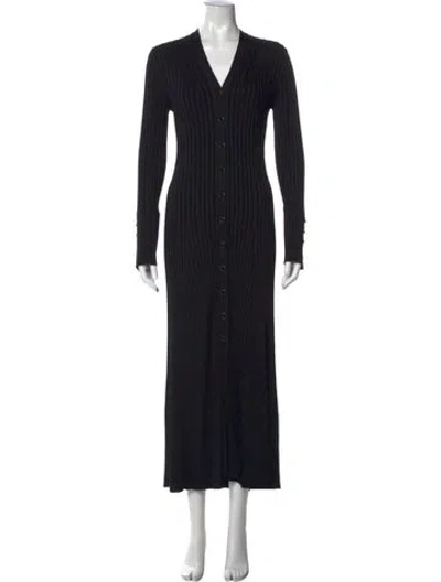 Pre-owned Me+em V-neck Long Dress In Black