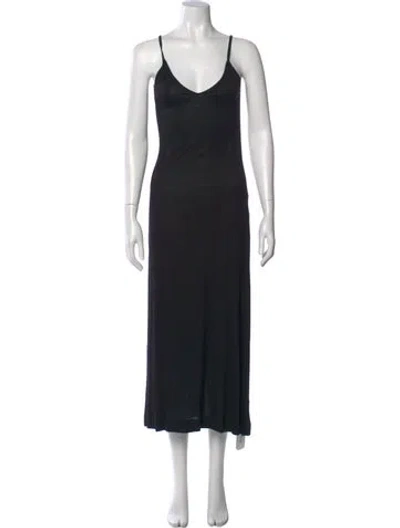 Pre-owned Me+em V-neck Long Dress In Black
