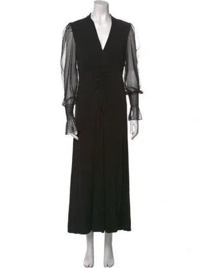Pre-owned Me+em V-neck Long Dress In Black