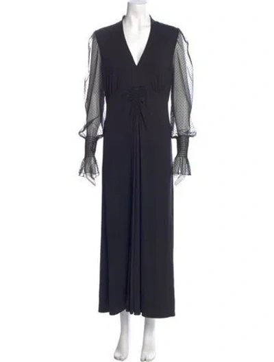 Pre-owned Me+em V-neck Long Dress In Black