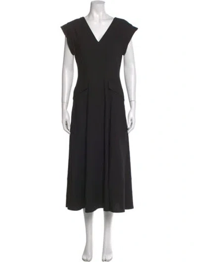 Pre-owned Me+em V-neck Long Dress In Black