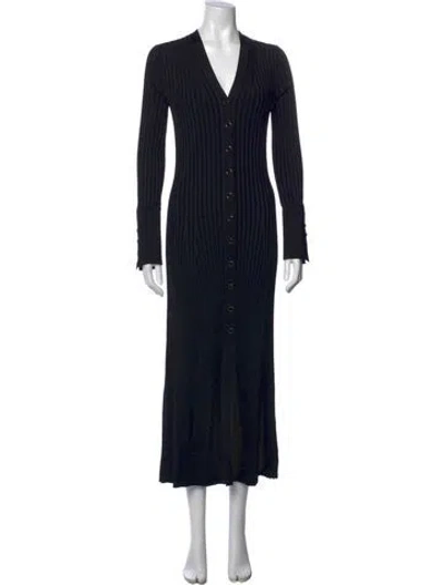 Pre-owned Me+em V-neck Long Dress In Black