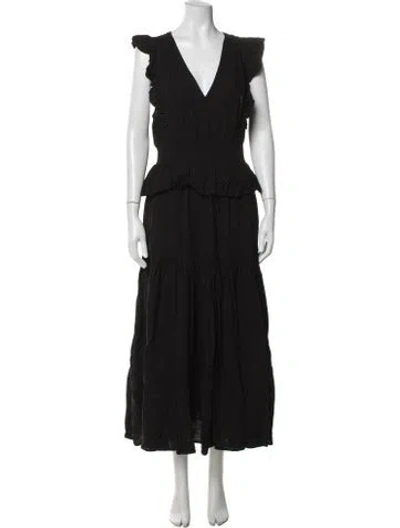 Pre-owned Me+em V-neck Long Dress In Black