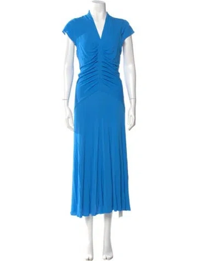 Pre-owned Me+em V-neck Long Dress In Blue