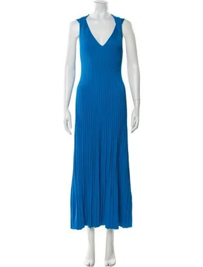 Pre-owned Me+em V-neck Long Dress In Blue