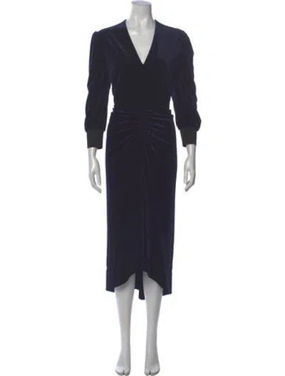 Pre-owned Me+em V-neck Long Dress In Blue