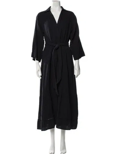 Pre-owned Me+em V-neck Long Dress In Blue