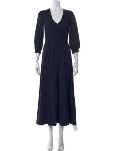 Pre-owned Me+em V-neck Long Dress In Blue
