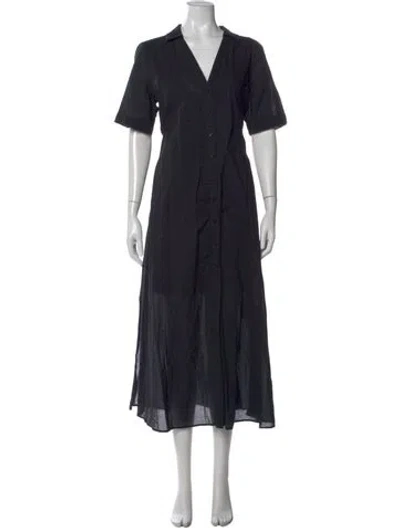 Pre-owned Me+em V-neck Long Dress In Blue