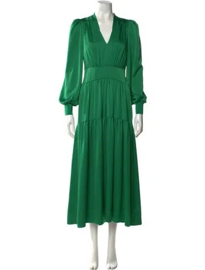 Pre-owned Me+em V-neck Long Dress In Green