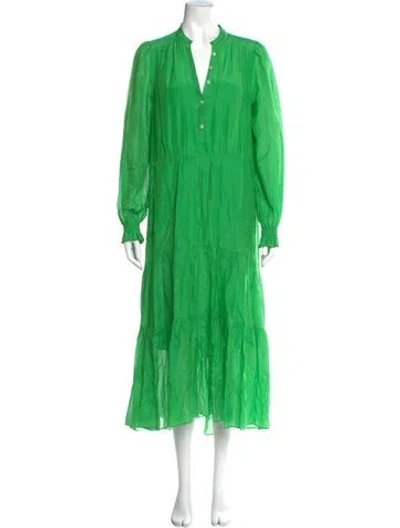 Pre-owned Me+em V-neck Long Dress In Green