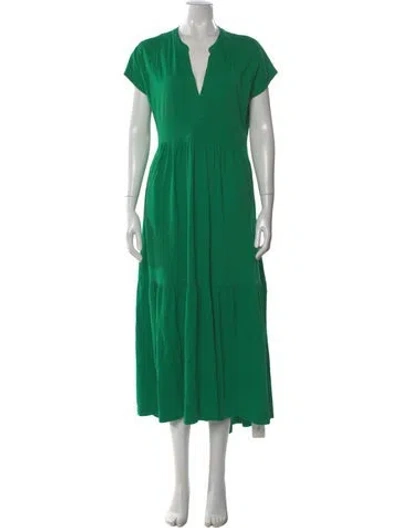Pre-owned Me+em V-neck Long Dress In Green