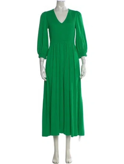 Pre-owned Me+em V-neck Long Dress In Green