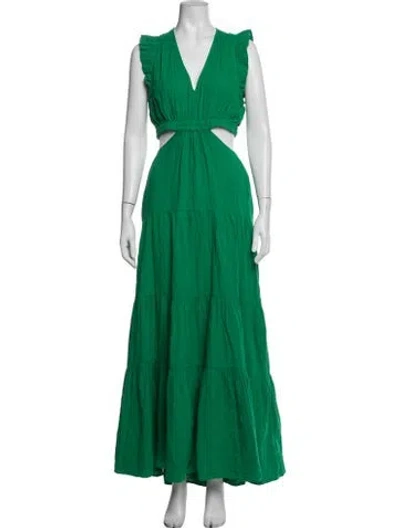 Pre-owned Me+em V-neck Long Dress In Green