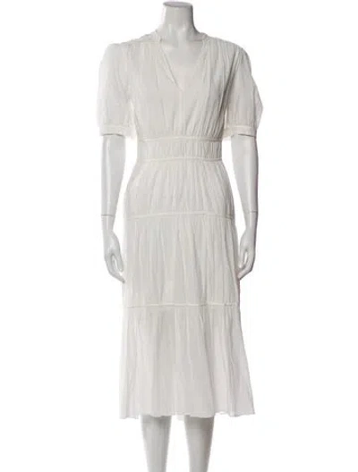 Pre-owned Me+em V-neck Long Dress In Neutral