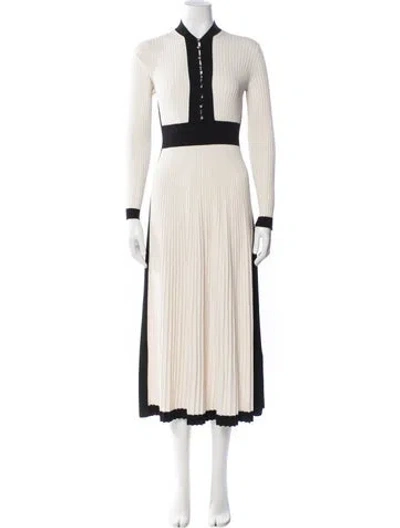 Pre-owned Me+em V-neck Long Dress In Neutral
