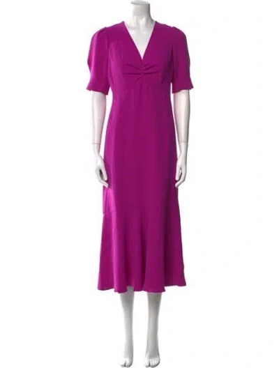 Pre-owned Me+em V-neck Long Dress In Purple
