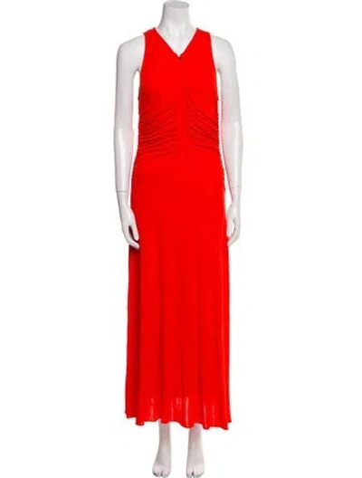 Pre-owned Me+em V-neck Long Dress In Red