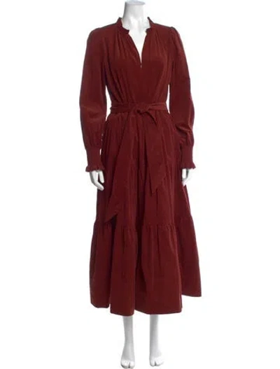 Pre-owned Me+em V-neck Long Dress In Red
