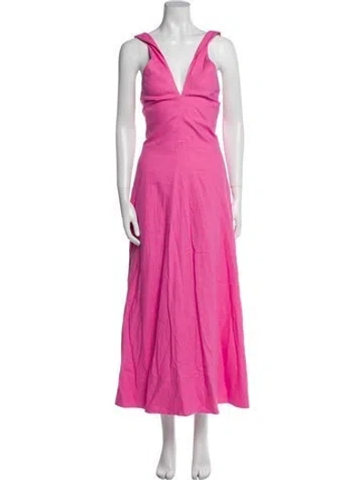 Pre-owned Me+em V-neck Long Dress W/ Tags In Pink