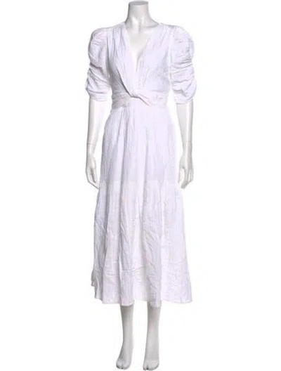 Pre-owned Me+em V-neck Long Dress W/ Tags In White