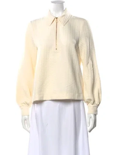 Pre-owned Me+em V-neck Long Sleeve Sweatshirt In Neutral