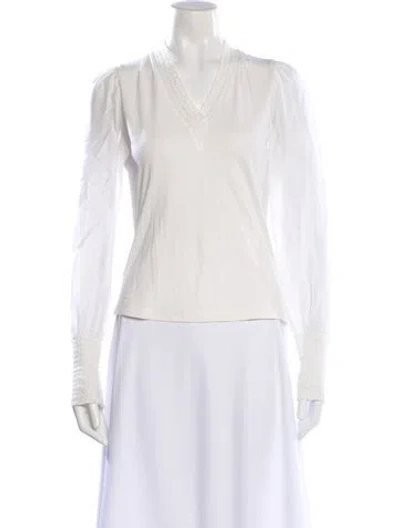 Pre-owned Me+em V-neck Long Sleeve Top In Neutral